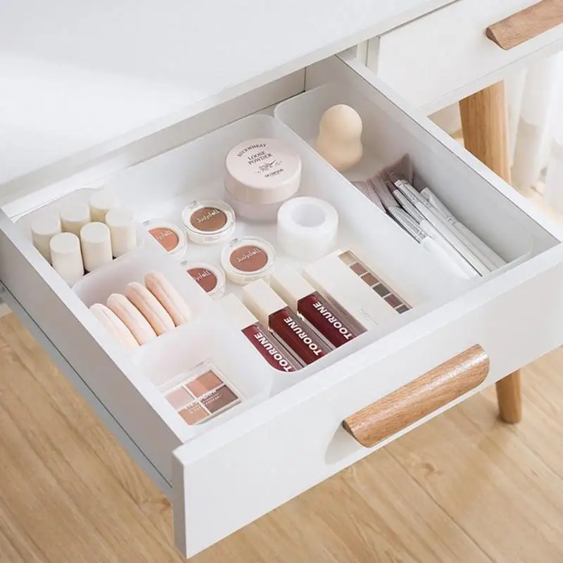 

1 Set Drawer Storage Box Desktop Cosmetic Storage Makeup Tableware Organizer Plastic Storage Drawers Finishing Box Home Storage