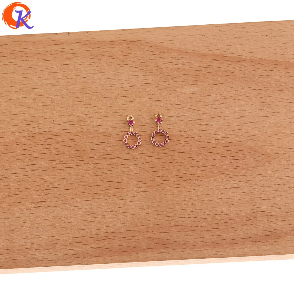 

Cordial Design 50Pcs 8*15MM Jewelry Accessories/CZ Charms/Hand Made/Earrings Connectors/Loop Shape/DIY Making/Earring Findings