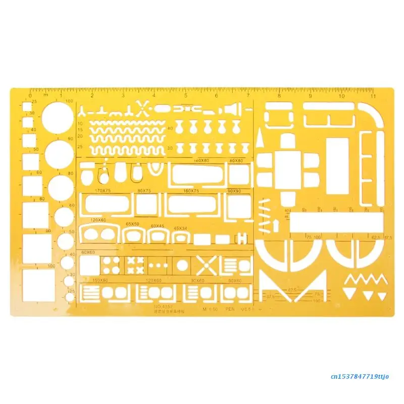 

583D K Resin Flow Chart Symbol Drafting Template Ruler Stencil Measuring Tool Student