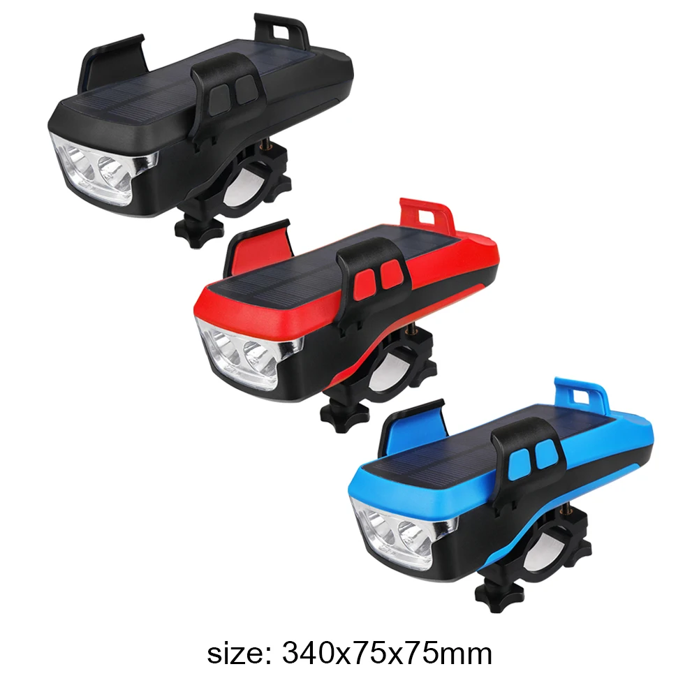 

Bicycle T6 LED Light 550LM 4000mAh Mobile Phone Rack Holder Alarm Bell Horn USB Solar Charging MTB Bike Front Lamp Flashlight