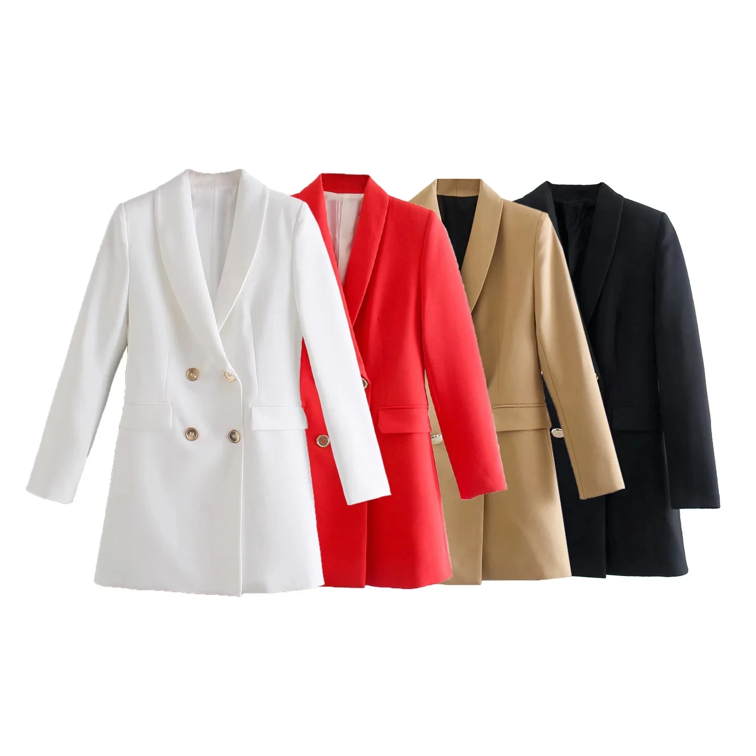 

Xitimeao Women Spring Autumn Fashion Double Breasted Slim Long Blazers Coat Vintage Long Sleeve Female Outerwear