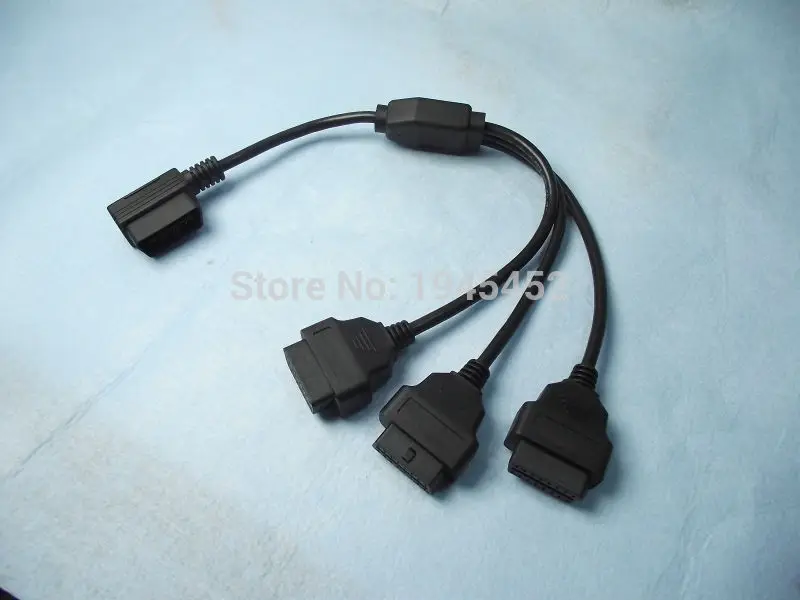 Кабель OBD II 16 Pin 2 разветвитель адаптер Удлинительный кабель штекер три гнезда Y