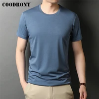 coodrony brand high quality summer cool top tees classic pure color fashion casual o neck short sleeve cotton t shirt men c5196s
