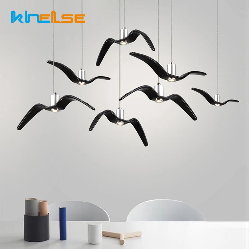 

Nordic Seagull Pendant Lights Resin Birds Hanging Lamps Modern LED Bar Living Dinning Room Children's Room Pendant Lamp Fixtures