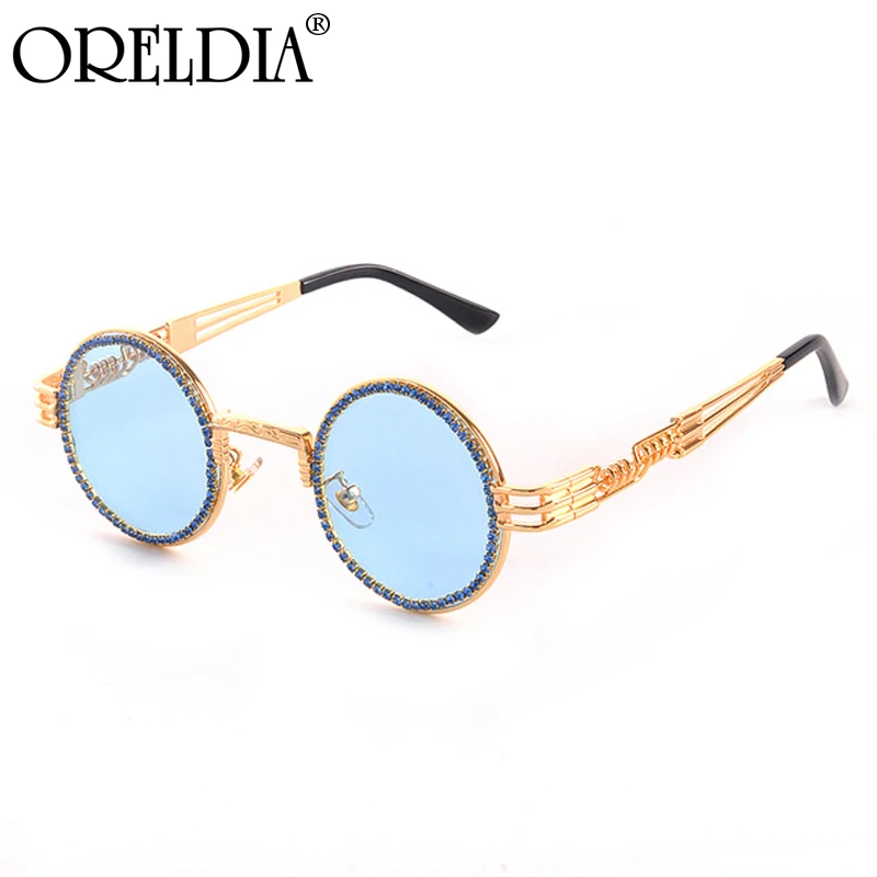 Модные круглые женские солнцезащитные очки с бриллиантами 2019 роскошный бренд