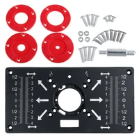 aluminum router table insert plate with 4 rings screws trimming machine flip board for woodworking benches machinery parts