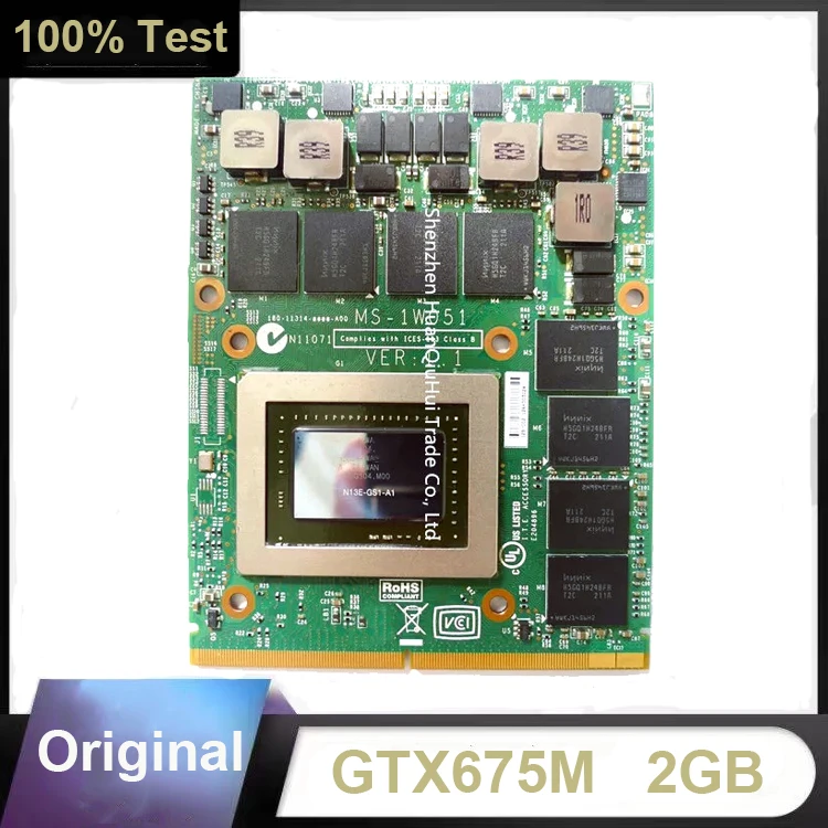 Оригинальная графическая видеокарта GTX675M GTX 675M DDR5 2 Гб N13E GS1 A1 для MSI Dell Alienware M6700 M6800