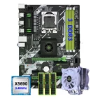 Материнская плата HUANANZHI Deluxe X58 LGA1366 с 3 слотами ОЗУ, процессор Xeon X5690 с кулером, большой бренд RAM 24G(3*8G), REG ECC, лучшие комбо