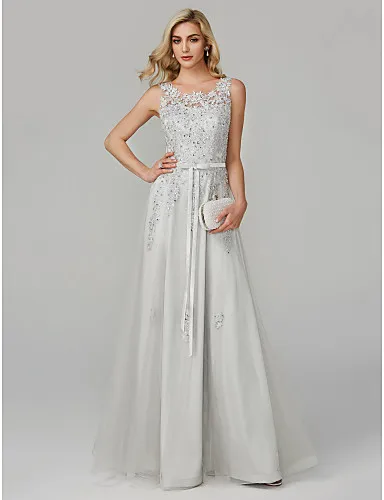 Erosebridal Элегантные Формальные платья Вечерние серые кружевные вечерние платья с бисером для женщин, длинное вечернее платье со шнуровкой сзади