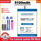 Аккумулятор LOSONCOER BL256 5100 мАч для Lenovo Lemon K4 Note K4note  X3 Lite K51c78  A7010 мобильный телефон