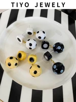 tiyo modern jewelry women earrings 2021 new trend white black yellow round acrylic ball drop earrings for women party gifts