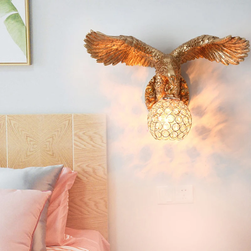 Золотой декоративный Орел настенный светильник креативный Роскошный Домашний