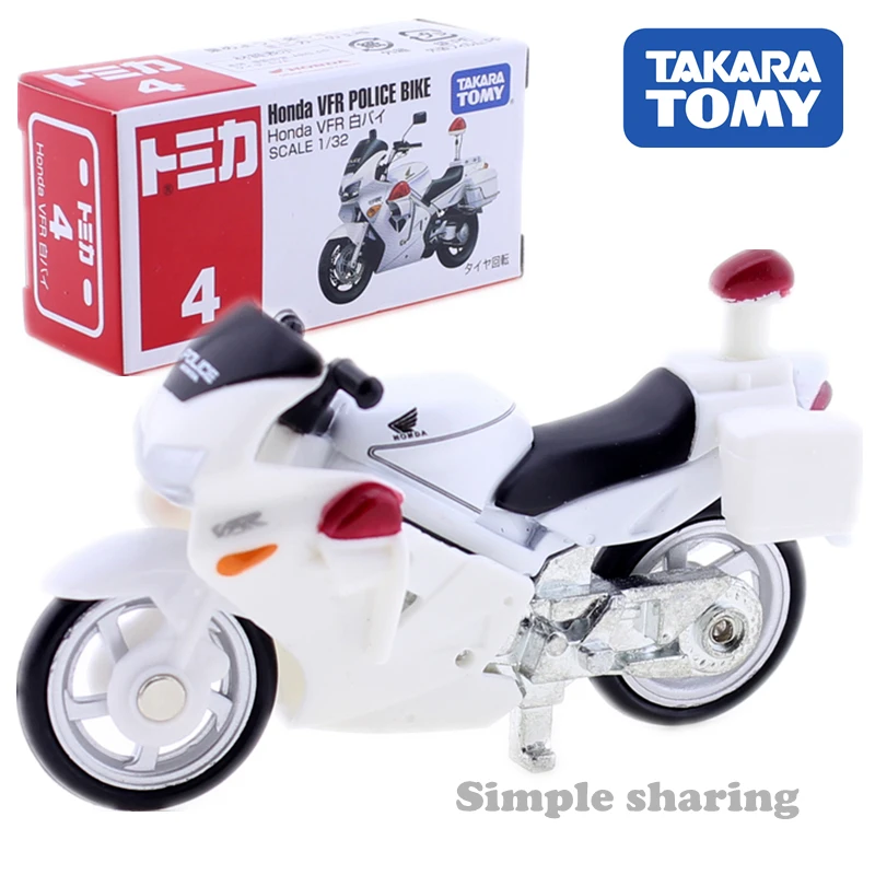 Takara Tomy Tomica No.4 Honda VFR мотоцикл полицейский велосипед модель комплект 1/32 литья под