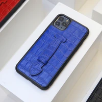 horologii luxury cell phone case for iphone x xr 11 12 13 pro max with finger holder italian leather crocodile pattern dropship