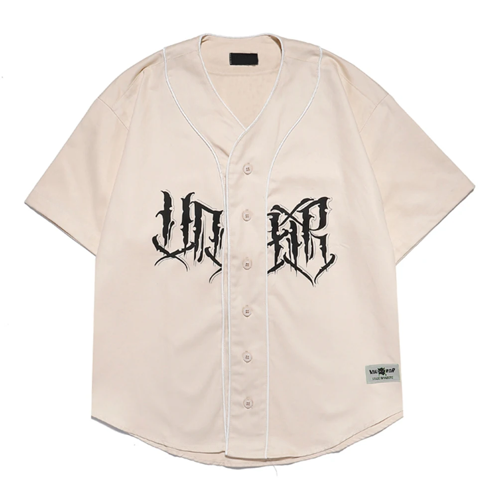 Бейсбольная рубашка с надписью Dark Icon уличная одежда рубашки в стиле хип хоп