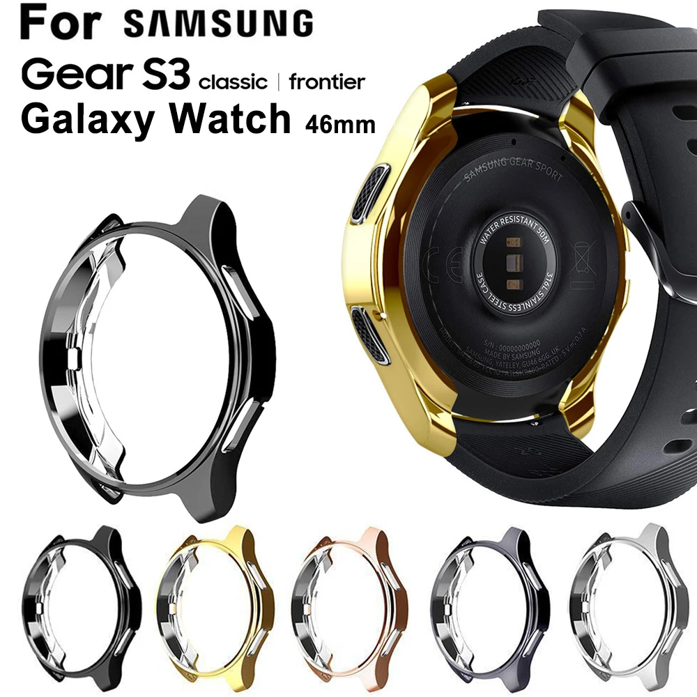 

Electroplated Case for Samsung Gear S3 S4 Galaxy Watch 46mm 42mm Soft TPU All-Around Protective Bumper Frame Edges Around