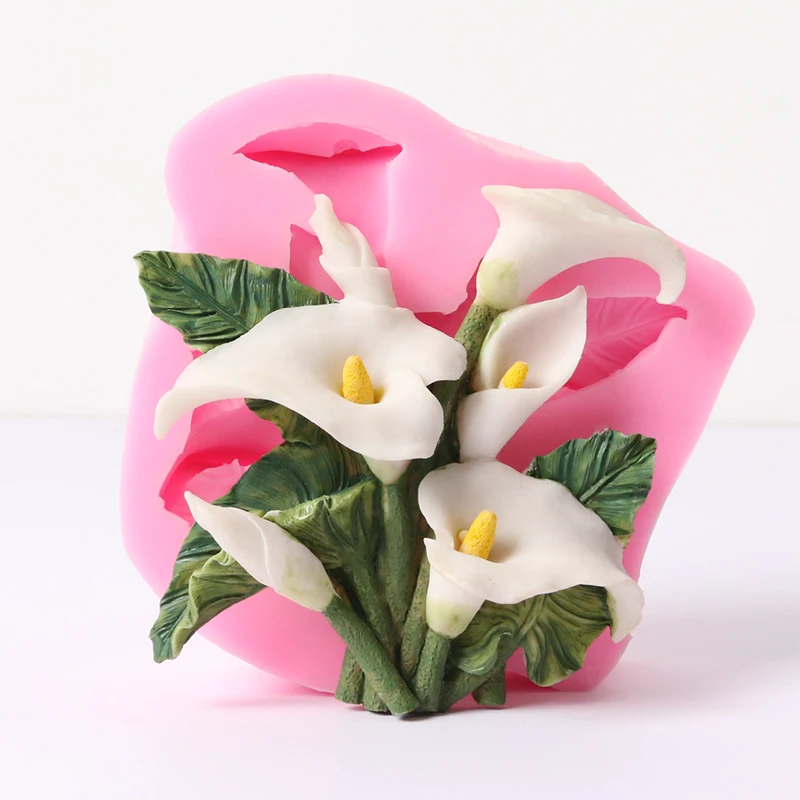 Формы для помадки в форме каллы Силикагель 3D силиконовая форма сделай сам