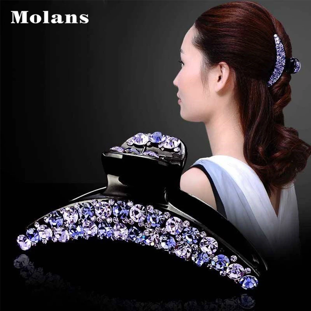 Моланс Элегантный хрустальный зажим для волос 2020 Новые женские винтажные яркие стразовые заколки с узлом-бантом ювелирные изделия.