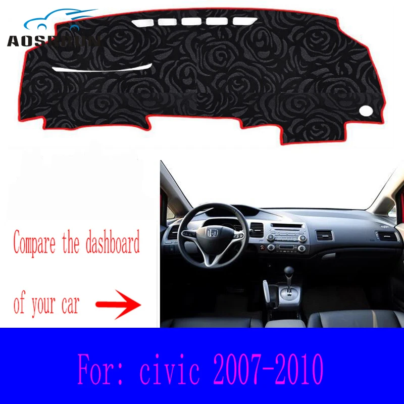 Для Honda civic 2007 2008 2009 2010 Чехлы для приборной панели автомобиля коврик Избегайте