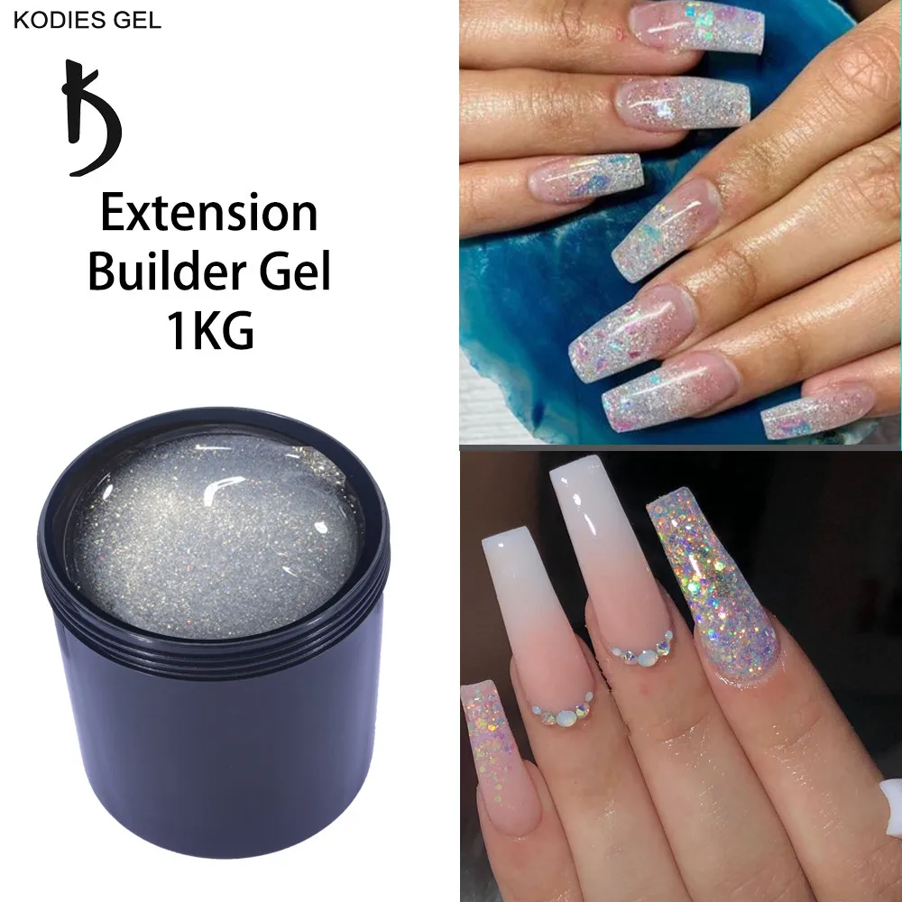 

KODIES GEL Factory Supply Poly Nails Gel Extender 1KG Glitter Super Shiny Diamond Builder Extension Professional Salon Quality