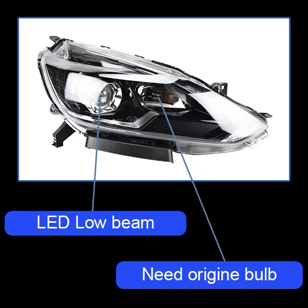 AKD автостайлинг фары для нового Nissan Sylphy 2016-2018 Sentra Almera светодиодный ные D2H Hid Bi Xenon Beam