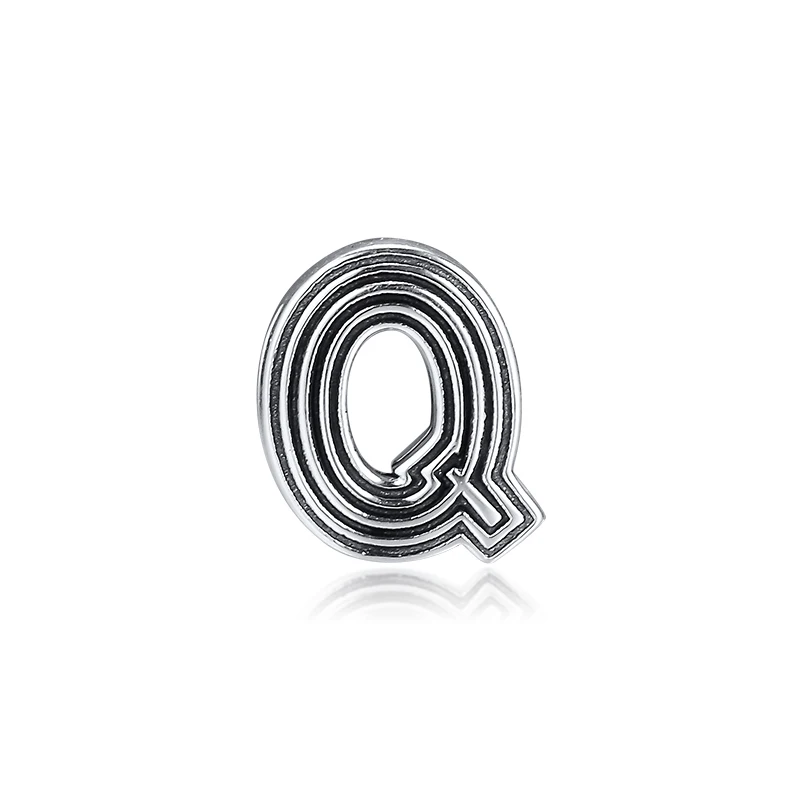 

Original 925 Sterling Silver Beads Fits Europe Reflexions Bracelet Letter Q Clip Charms for Women DIY Jewelry Making kralen