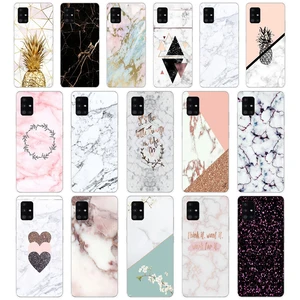 Мягкий силиконовый чехол из ТПУ для Samsung Galaxy A31, A41, A51, A71, A40, 2019, цвет розовый, белый, синий, Мраморный