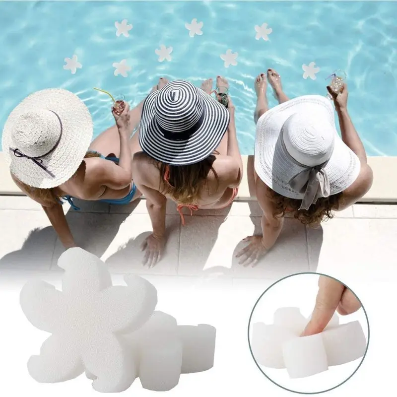 

10pcs Cartoon Flower Shape Swimming Pool Foam Sponge Filter Tub Spa Oil Absorbing Sludge Cleaning Tool