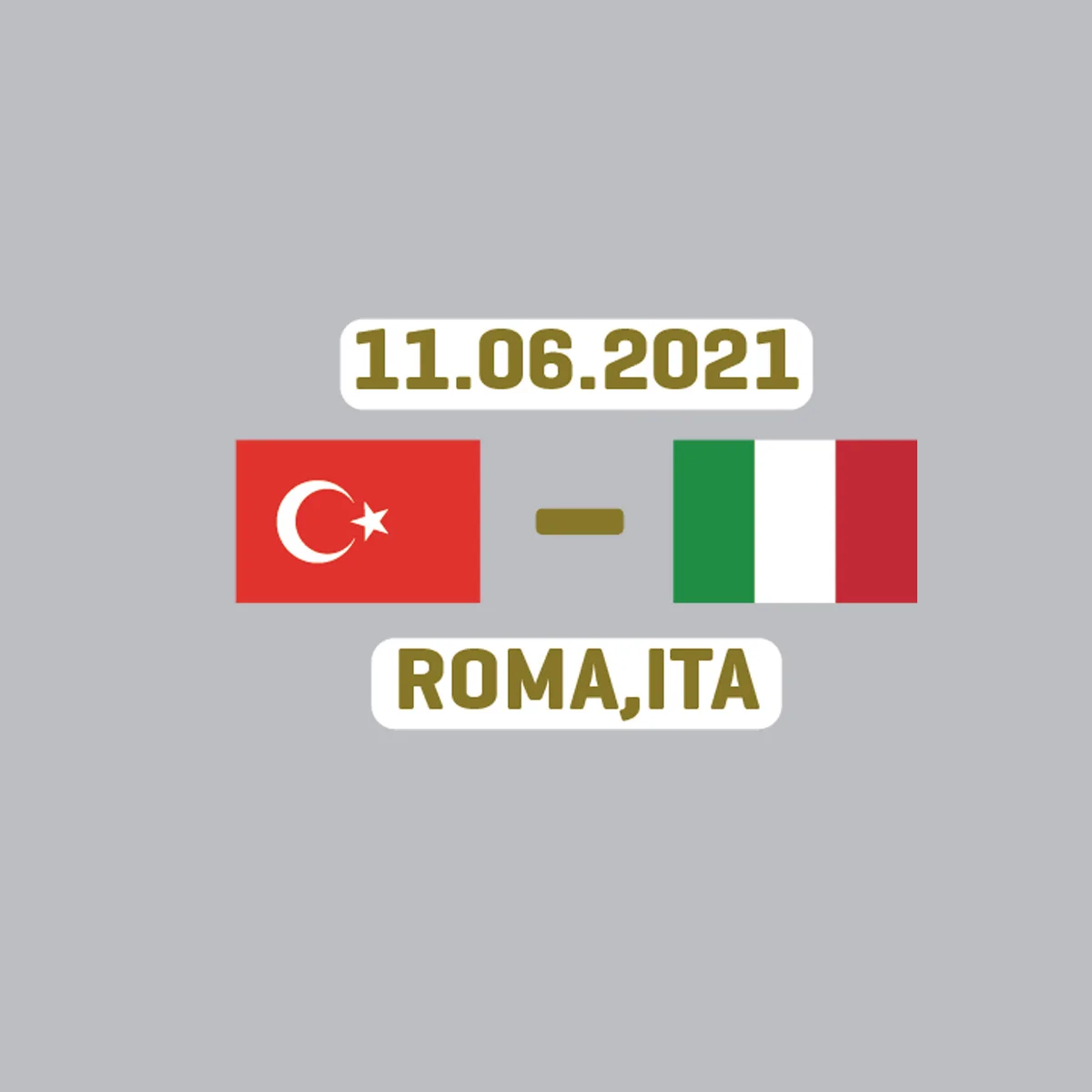 

2021 Italy Vs Turkey Match Details Patch Soccer Badge Heat Transfer Printing