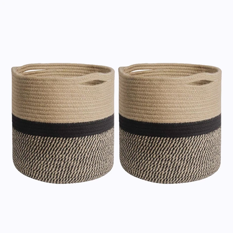 

2 шт. 11,8 дюймов плетеной верёвкой завод корзина цветочный горшок Крытый кашпо декор из натурального джута корзина для хранения Организатор ...