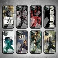 walking dead phone case tempered glass for iphone 13 12 11 pro mini xr xs max 8 x 7 6s 6 plus se 2020 cover