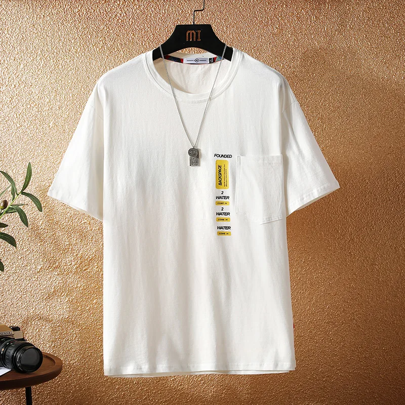 

Men's Cotton Fashion T-shirt Funny Mens Summer Tshirts 5XL Casual T Shirt White Tee for Man Male Oversized Tee Shirts Streetwear