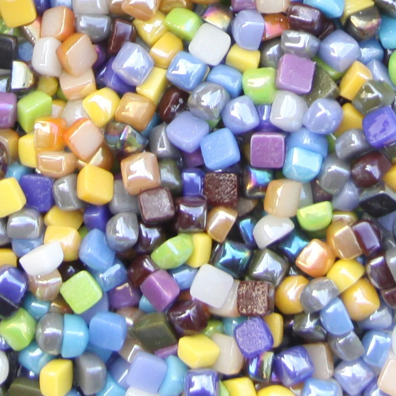 glary mixed 600 шт., мозаичная плитка Glary Jade, сделай сам, мозаичные камни, смешанные цвета, квадратные материалы для детей/детей, 0,58*0,58*0,4 см - Цвет: glary mixed