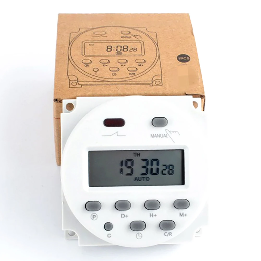Цифровой таймер 220 В переменного тока с большим ЖК дисплеем и функцией обратного