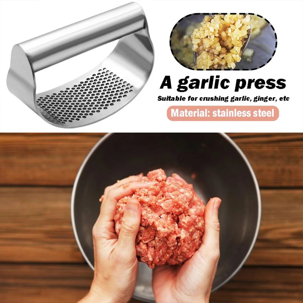 Stainless Steel Manual Garlic Press Curved Grinding Slicer Chopper Multifunctional Presses Cooking Gadgets Tool | Дом и сад