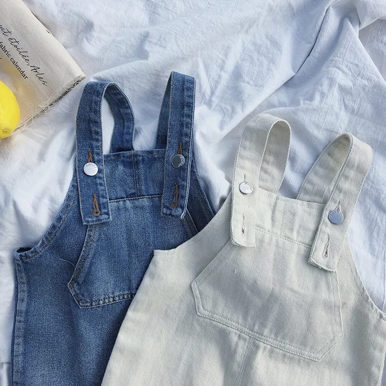 Модный хлопковый джинсовый комбинезон в Корейском стиле для мальчиков 2 цвета