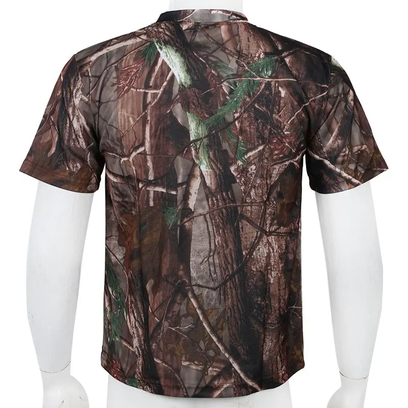 

New Outdoor Hunting Camouflage T-shirt Men Breathable Combat T Shirt Dry Sport Camo Camp Tees-Tree camouflage XXL