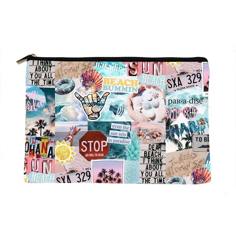 

Женская летняя косметичка с принтом, Модный женский органайзер для косметики, красочная дорожная сумка для хранения для женщин