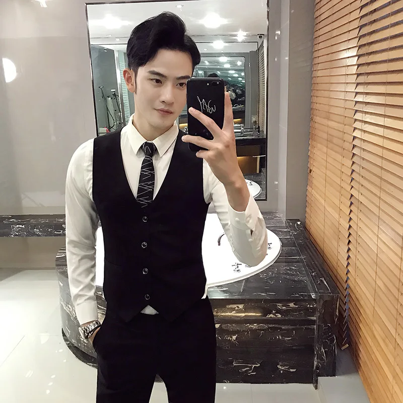 

Arrival 2019 New Dress Men Vest Suit Slim Fit Male Waistcoat Gilet Man Vest Wedding Formal Business Sleeveless Jacket M- 4XL 501
