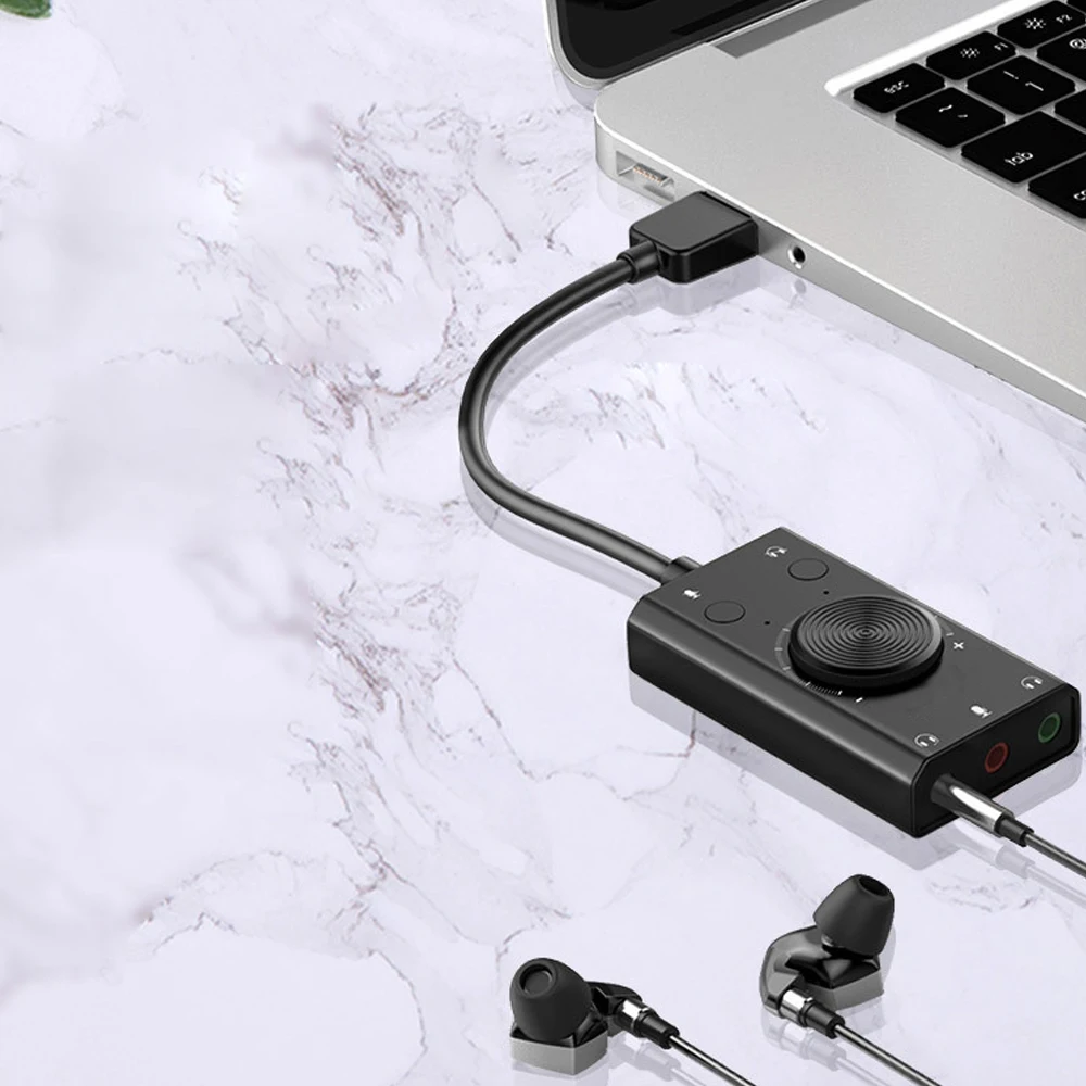 Внешняя USB звуковая карта SC2 стерео микрофон динамик 3 5 мм гарнитура аудиоразъем