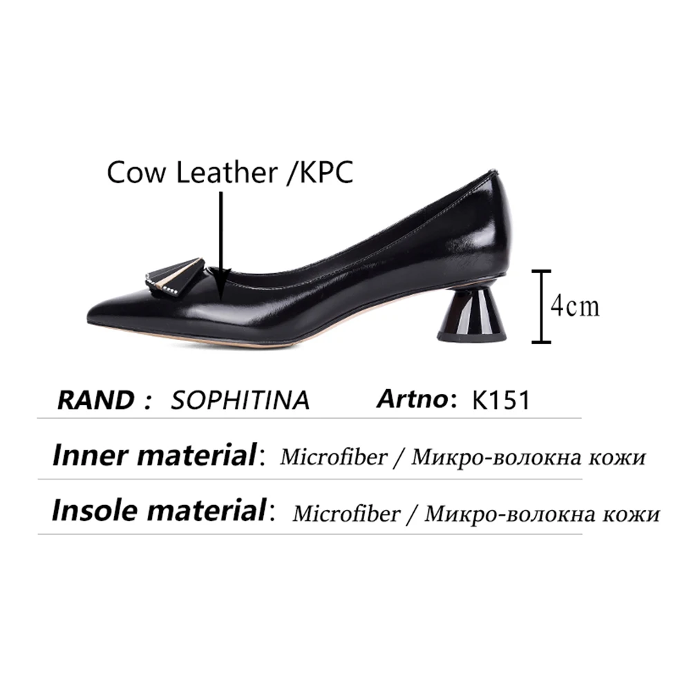 

SOPHITINA Fashion Pumps Women Shoes Genuine Leather Pointed Toe Strange Style Party Shoes New Fan Pattern Geometric Shoes K151