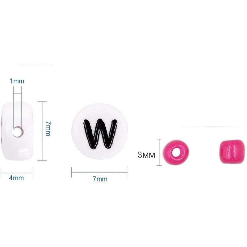 Juego de cuentas de cristal m para fabricaci&oacute;n de joyas y manualidades, cuentas con forma de coraz&oacute;n y letras del alfabeto, 5000 unidades-3