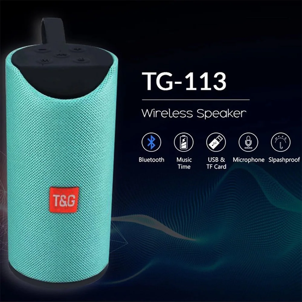 Портативная звуковая колонка TG113 10 Вт водонепроницаемая беспроводная bluetooth USB TF FM