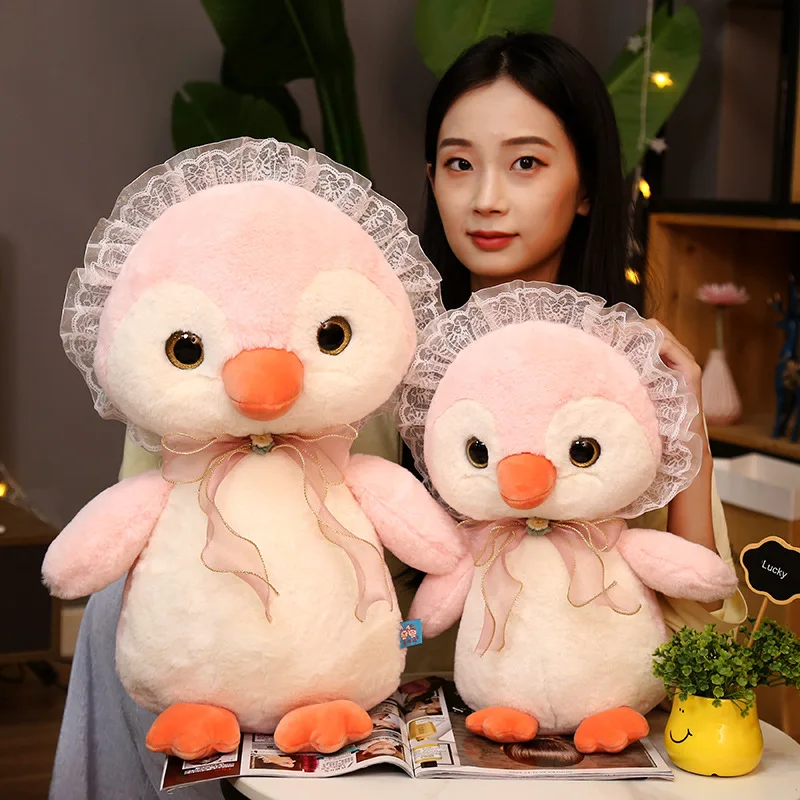 

28/38/50cm Kawaii Anime Penguin Plush Stuffed Animal Doll Fashion Toys for Kids Baby Lovely Girls Christmas Birthday Gifts