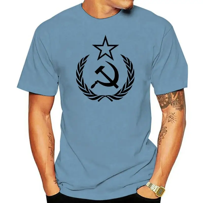 

Summer Cold War Flag Communist Tshirt Men Comic Short-Sleeve Hilarious Men's Tshirts Hiphop Top