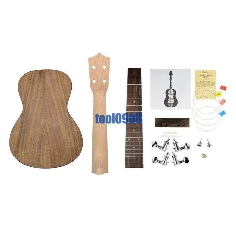 23 дюйма Ukulele Luther DIY KIT тело концерта + шея колышки Струны гриф и т. Д. Комплект Белый