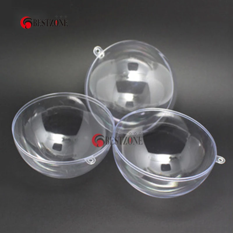 

36Pcs Diameter 156mm Plastic PS Transparent Clear Big Christmas Trees Decorations Balls Capsules Empty Container For New Year