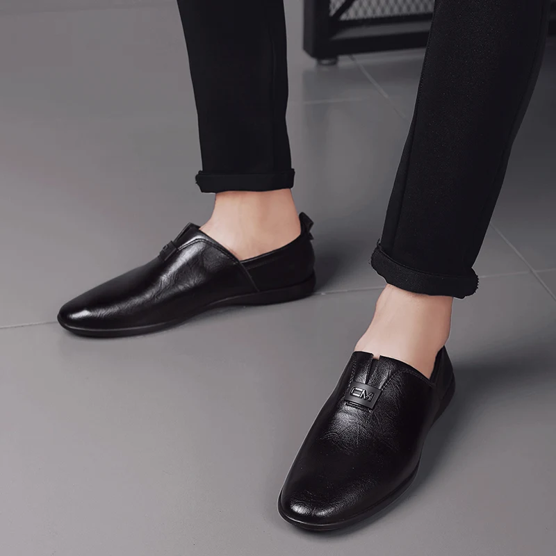 2022 мужские черные модельные лоферы Роскошная деловая обувь без шнуровки
