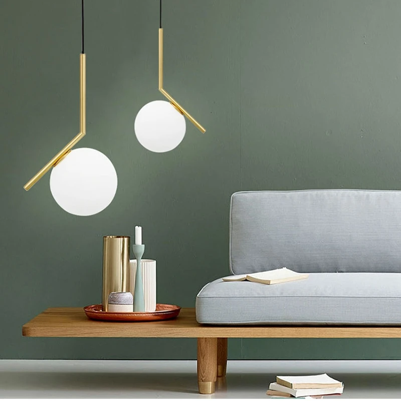 Современный светодиодный подвесной светильник железная стеклянная