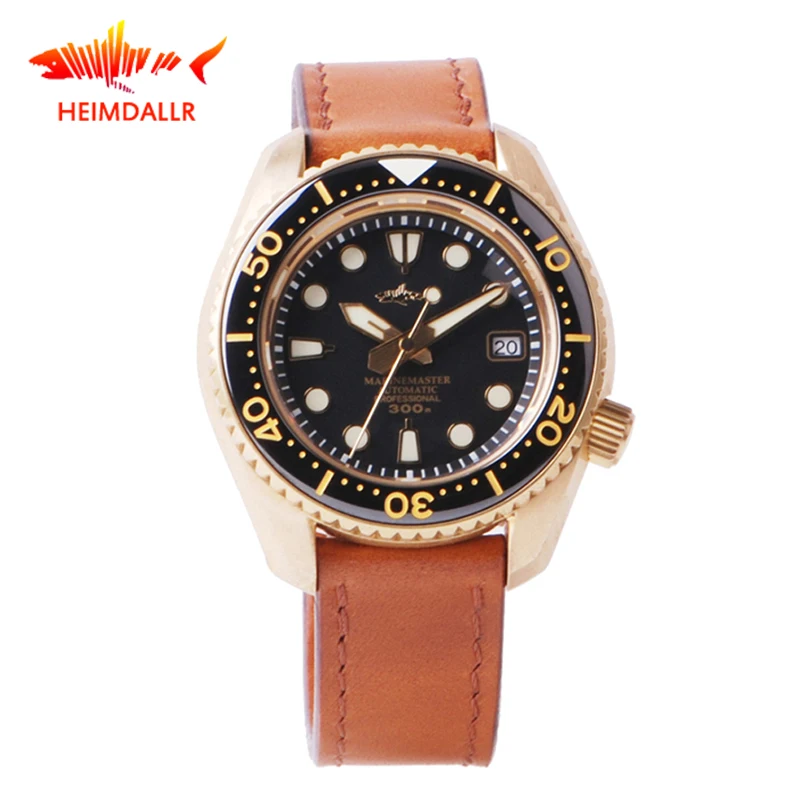 Мужские часы с автоподвижным механизмом HEIMDALLR бронзовые s Diver 46 мм черный